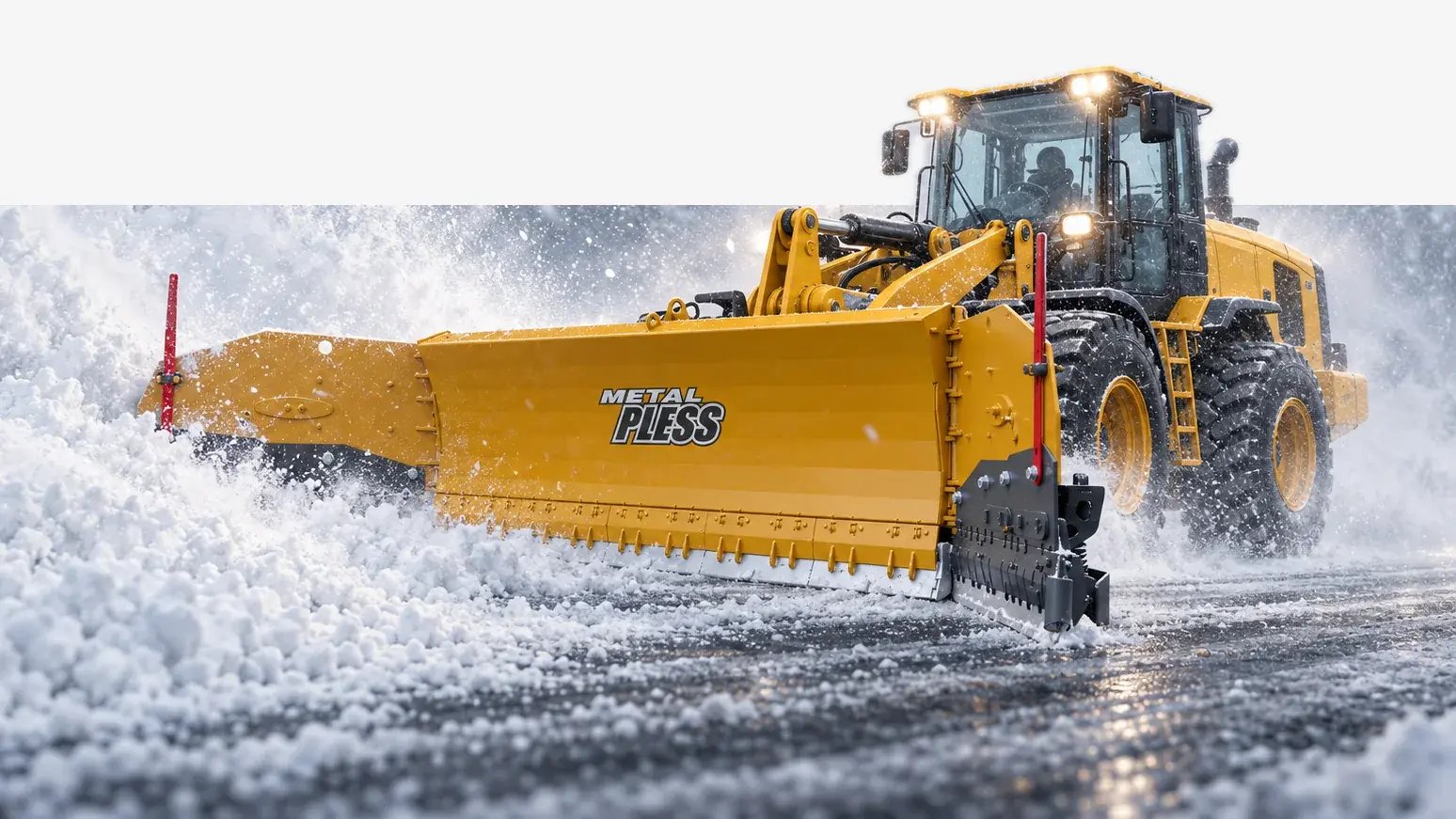 MaxxPro snowplow on a wheel loader